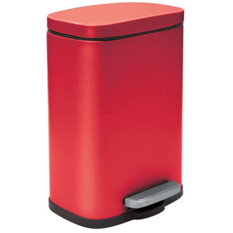 Poubelle à pédale Acier akira 5L Rouge mat Spirella