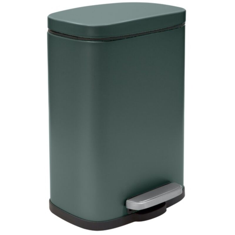 Poubelle à pédale Acier akira 5L Vert Foncé mat Spirella