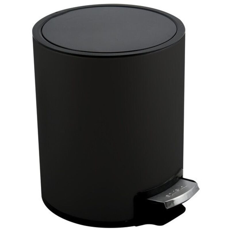 Poubelle à pédale Inox riku 3L Noir mat Spirella