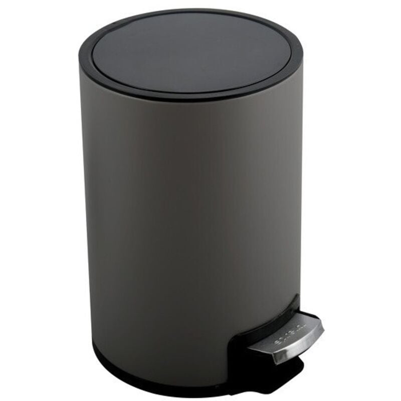 Spirella - Poubelle à pédale Inox riku 5L Gris mat