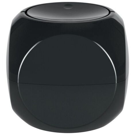 Spirella – Poubelle à bascule 1L – Couvercle pivotant pour déchets cosmétiques – Polypropylène noir – Dimensions 14x14x14 cm - DICE 1 L