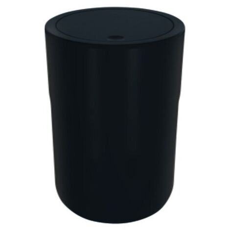 Spirella – Poubelle de salle de bain 5L – Couvercle basculant – Noir – Polystyrène – Dimensions 19 x 26 cm – Solution hygiénique pour déchets