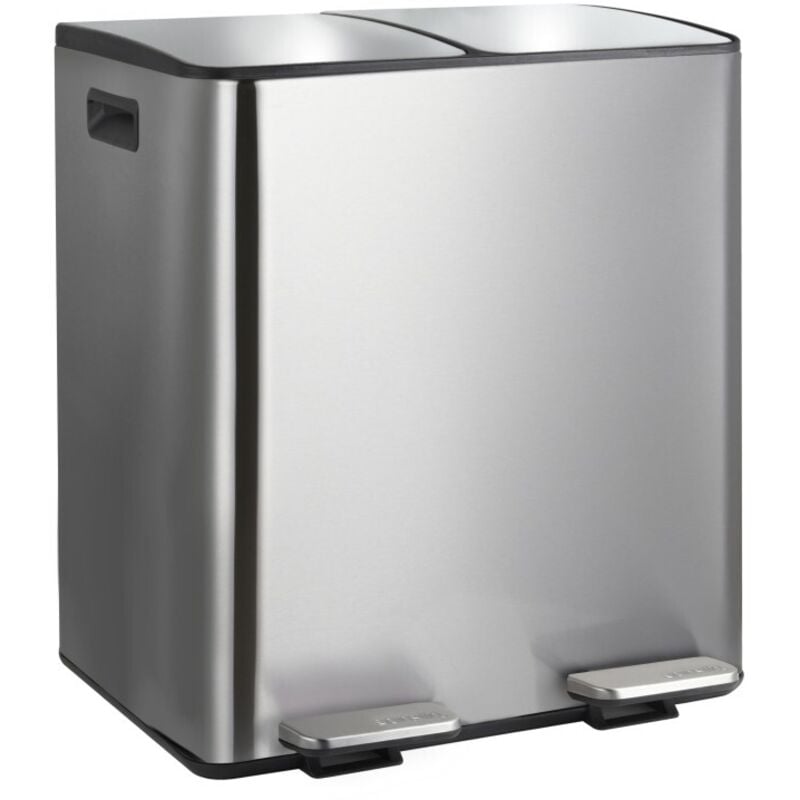 Spirella - Poubelle tri Sélectif aliya 40L (2x20L) Acier Brossé