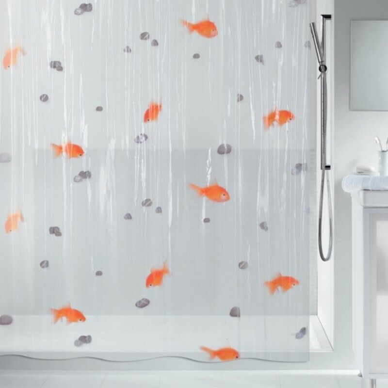 Rideau de douche peva goldfish 180x200cm Motif Poissons Spirella