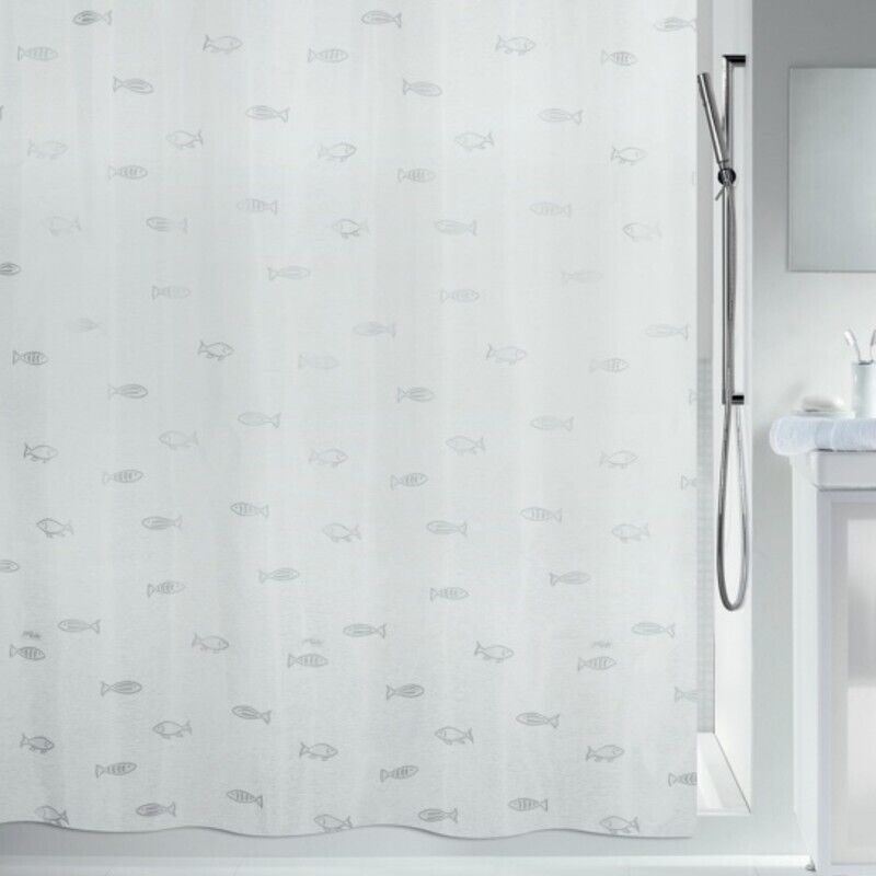 Rideau de douche Polyester kos 240x200cm Argent Spirella