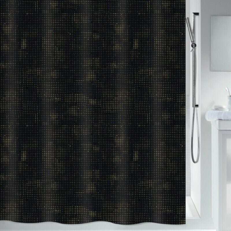 Rideau de douche Polyester georges 180x180cm Noir & Or Spirella