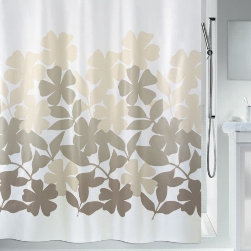 Rideau de douche Polyester fleury 240x180cm Taupe & Beige - Spirella