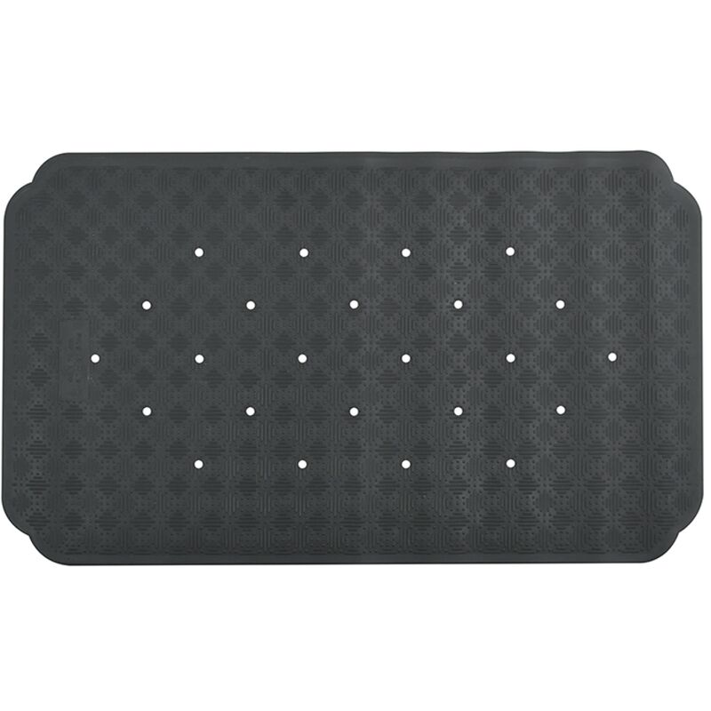 

Spirella Ruby - Alfombrilla de ducha (antibacteriana, antideslizante, con ventosas, 70 x 40 cm, caucho natural), color negro