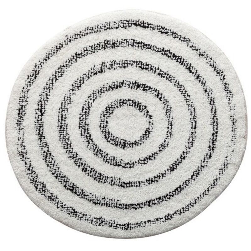 Tapis de bain Coton saturn 60x60cm Noir & Blanc Spirella