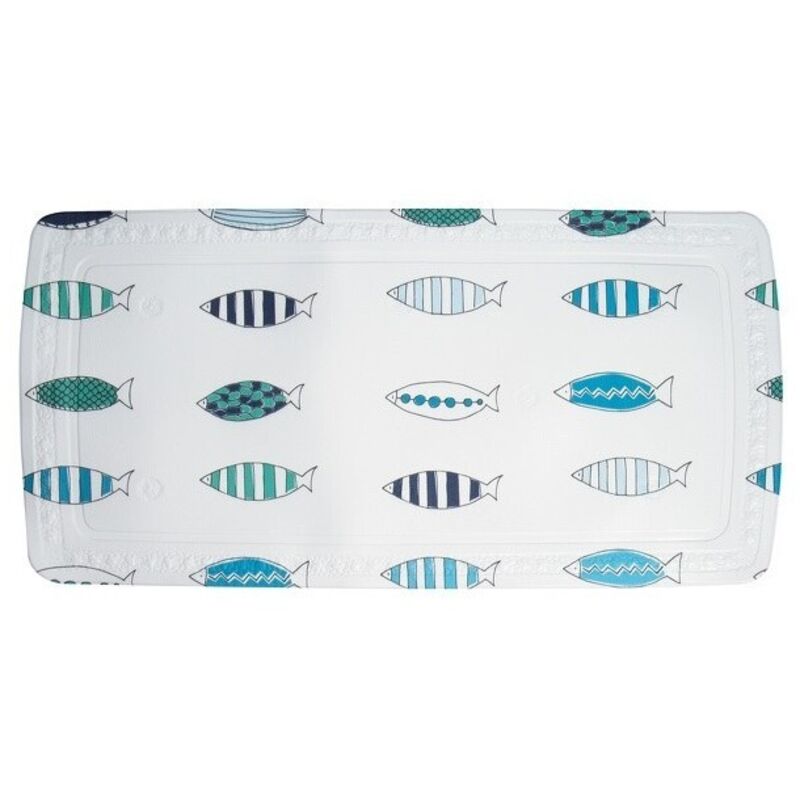 Tapis Fond de baignoire pvc santarina 71x36cm Bleu Spirella