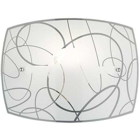 Spirelli Aplique Rectangular 1xE27 Cristal Decorado Trio Círculos Luminosos