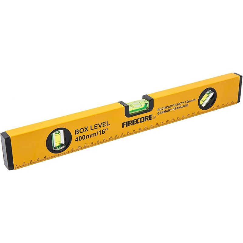 Spirit Level Magnetic Torpedo Level 400mm, Small spirit level with 3 bubbles 45°, 90°, 180° - FSL400AL