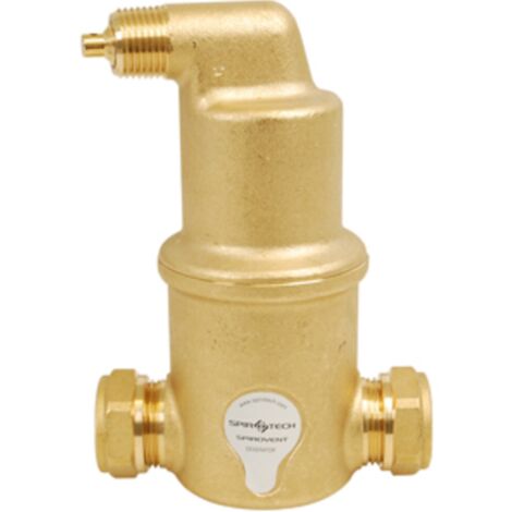 SpiroVent Micro-séparateur de bulles d'air Bague de serrage 22 mm horizontal