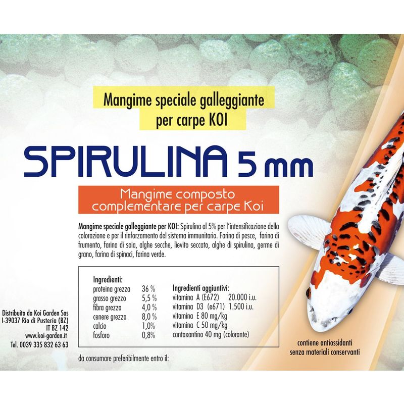 Image of Spirulina 5 mm - 10 kg Mangime gallegiante per Koi e pesci da laghetto