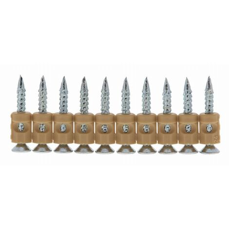 Spit – Boite de 500 clous à tête plate 25 mm – Clous crantés pour fixation bois – Application suspentes faux plafond