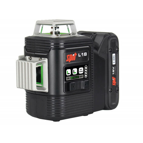 Spit – Laser vert 18V 3x360° avec trépied et support mural – Commande électronique pour 1/2/3 faisceaux – Idéal pour chantiers extérieurs