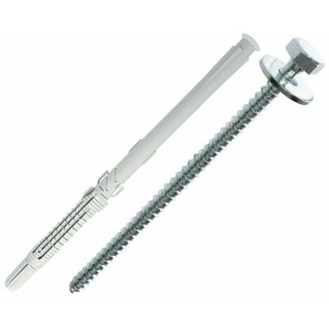 Spit – Lot de 4 chevilles et vis longues nylon 12x210 mm – Pour fixation lourde sur tout type de mur – Charge maximale 50 kg