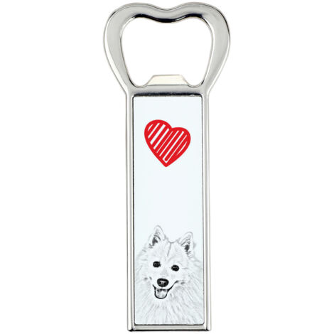 Spitz japonais - Décapsuleur avec chien, ouvre-réfrigérateur personnalisé, cadeau unique pour homme par Art-Dog