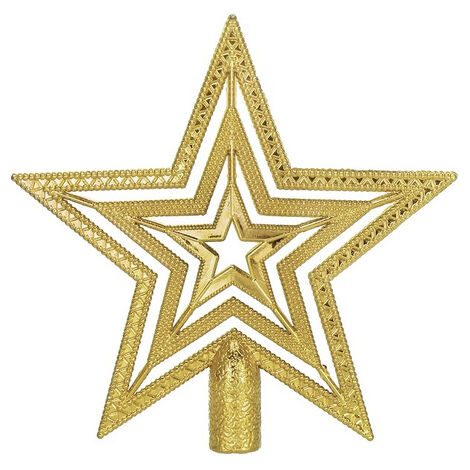 Spitze für den Weihnachtsbaum, 15 cm lang, goldener filigraner Stern