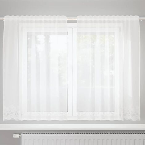 Spitzenvorhang mit Vorhängen Weiß 150x180cm Polyester vidaXL