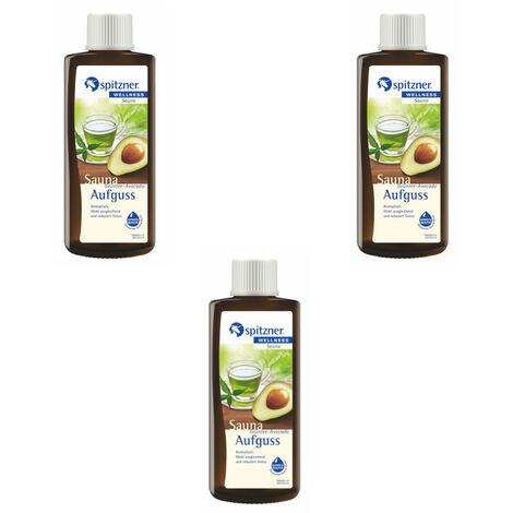 Spitzner Saunaaufguss Grüntee Avocado 3x 190 ml 3er Vorteilspack 8850074