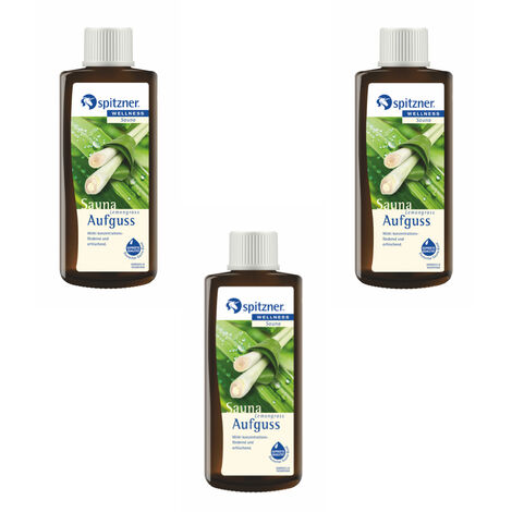 Spitzner Saunaaufguss Lemongrass Konzentrat 3x 190 ml 3er Vorteilspack 8850078
