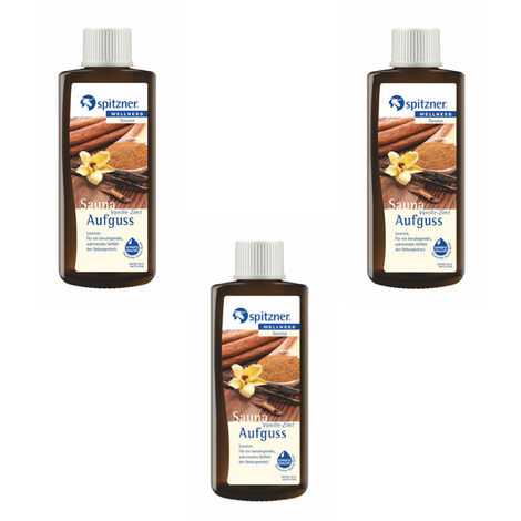 Spitzner Saunaaufguss Vanille-Zimt 3x 190 ml 3er Vorteilspack Wellness Konzentrat