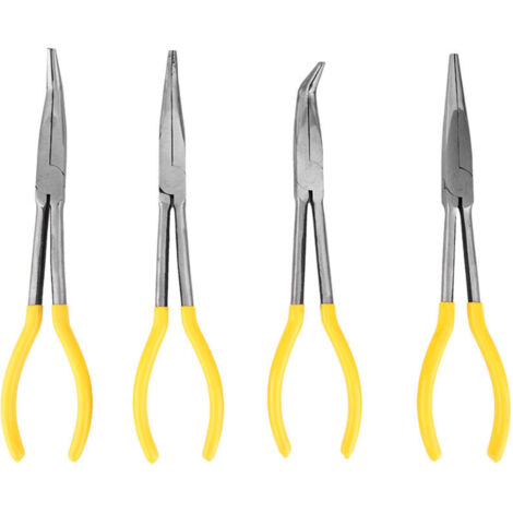 Spitzzange aus Kohlenstoffstahl mit rutschfestem Griff, 4er-Set, 28 cm lange Spitzzangen, zum Biegen und Schneiden