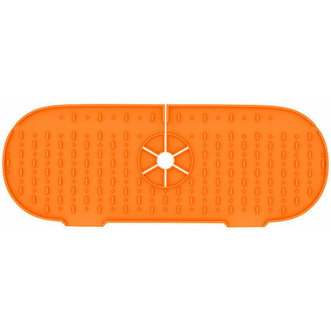 Splash Guard for Water Faucet, Absorbent Silicone Mat for Kitchen, Anti-Drip Work-Orange 1452CM