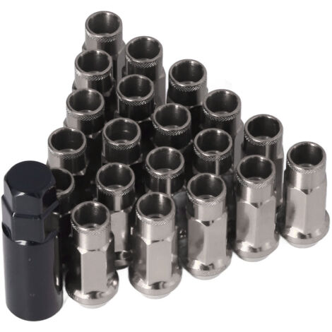 Spline Radmuttern Radmuttern Radmuttern Ersatz Radmuttern Auto Rad Aries 20 Stück M12x1,25 Metall Radmuttern Universal Auto Aries Ersatz für Sier (Schwarz)