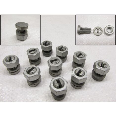 Split Bolt Connector with Nut x10 (Joint Line Clamp Bolt Wire Cable Joiner)