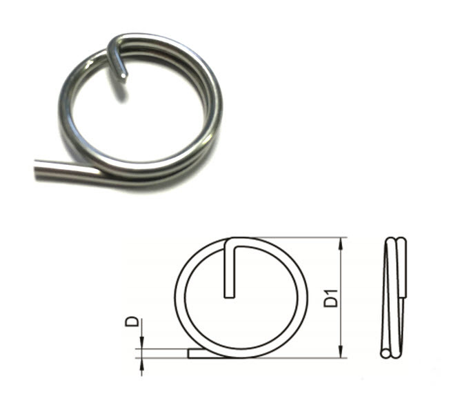 Split Cotter Ring T316 (A4) Marine grade stainless steel 1 x 11 mm