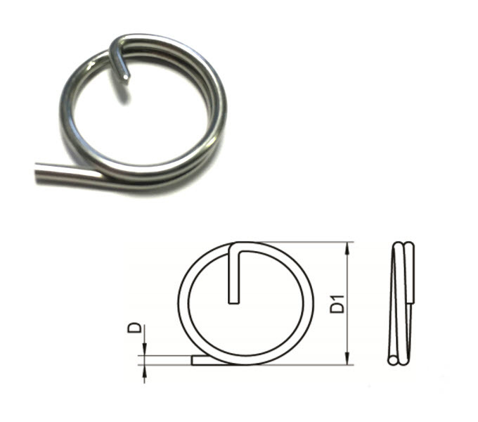 Split Cotter Ring T316 (A4) Marine grade stainless steel 1.5 x 19 mm