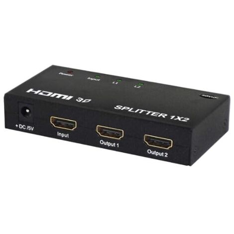 SPLITTER 1X2 HDMI FULL HD 3D SAVIO CL-42 NEGRO