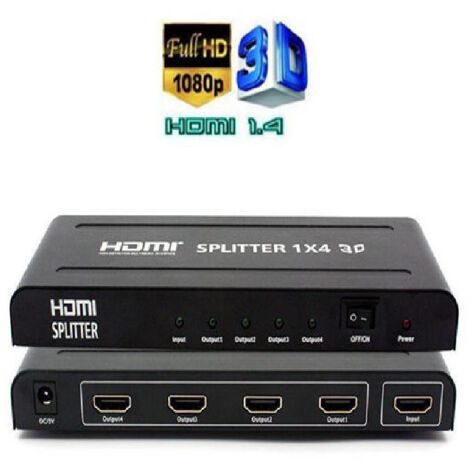 Splitter 4 Hdmi 1.4 Full Hd 1080p 3d 4 Sorties Haute Résolution Switch