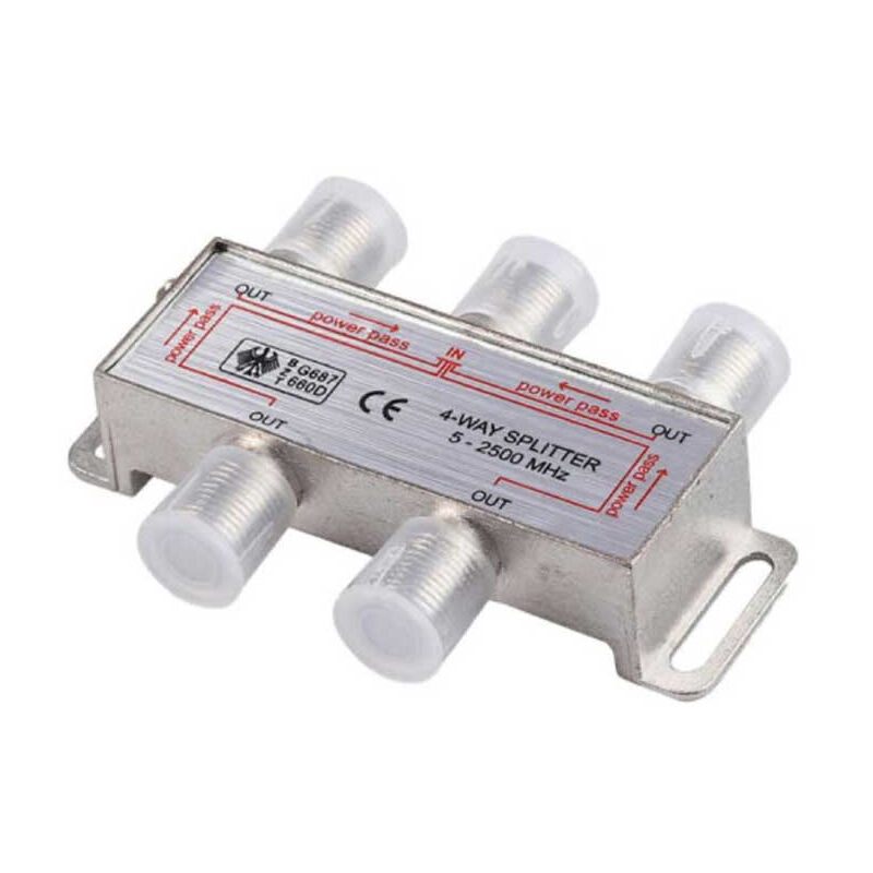Splitter Antenna Coassiale 4 Uscite Sdoppiatore Segnale Tv Satellit...