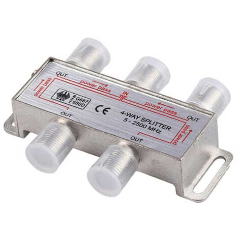 Splitter antenna coassiale 4 uscite sdoppiatore segnale tv satellite partitore