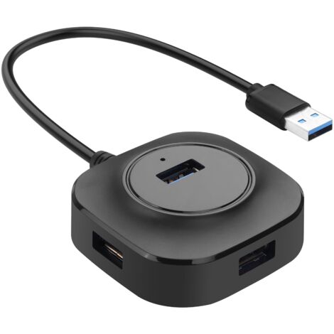 Splitter di espansione USB multiporta con cavo - Hub USB 3.0 a 4 porte per mouse, tastiera, disco U, laptop, PC (1 piede)