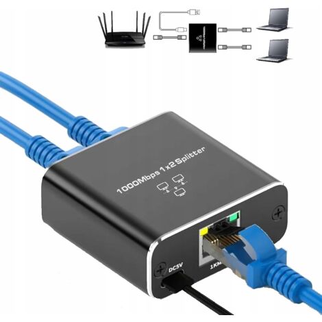SPLITTER LAN 1x2 ADAPTER RJ45 SPLITTER GIGABIT