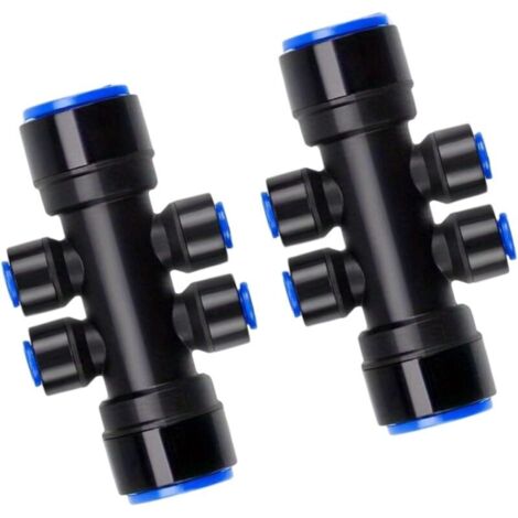 Splitter per irrigazione a goccia a 6 vie, 6,35 mm - Controllo del flusso d'acqua - Raccordo a innesto rapido - Tubo di spinta dell'acqua - Accessori per l'irrigazione per casa e giardino