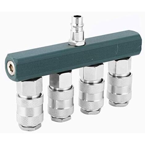 Splitter per tubo dell'aria a 4 vie, distributore pneumatico Raccordi per accoppiatore per tubo pneumatico del collettore a collegamento rapido a 5 porte stile T
