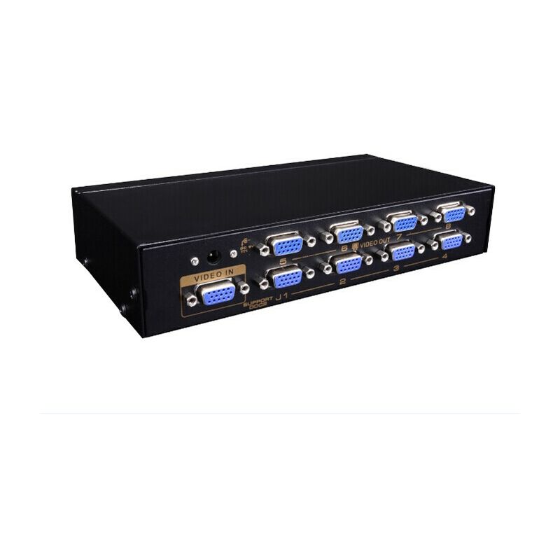 

Splitter VGA de 8 puertos YK-VS2508A, amplifica la señal hasta 65 metros y soporta DDC2 - Yatek