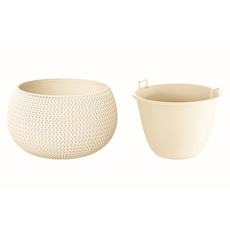 Prosperplast - Splofy Bowl pot rond en plastique crème 29 (l) x 29 (l) x 19 (h) cm
