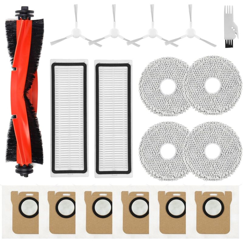 Spofan Accessoires Pièces pour Xiaomi X20+/X10+ Plus, pour Dreame L10s Ultra/L10 Ultra/L10 Prime Robot Aspirateur, 1 Brosse Principale, 4 Brosses