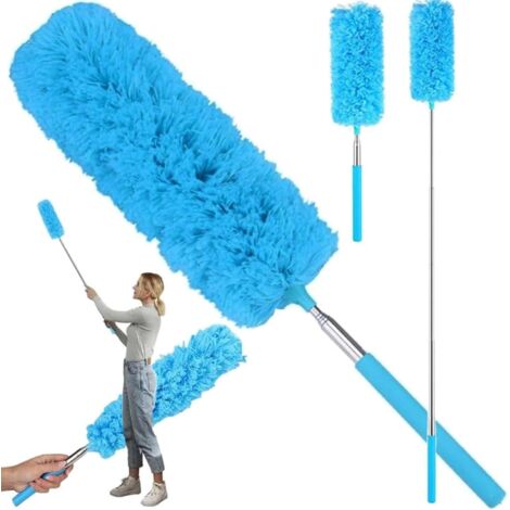 Spolverino telescopico in microfibra, estensibile da 35 a 83 cm – Spolverino retrattile per mobili, blu (1 pz)