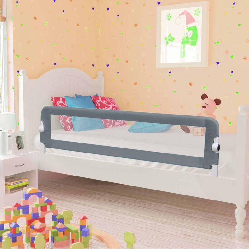 Sponde Letto di Sicurezza Bambini Grigio 150x42cm in Poliestere Vidaxl 60352