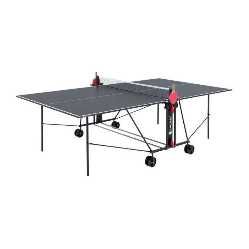 Table Tennis de Table - Table Ping Pong Compacte - Usage Extérieur - Gris et noir - Sponeta