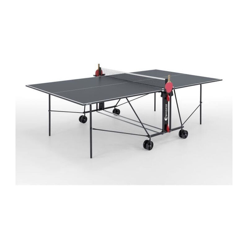 Sponeta - Table Tennis de table - Table Ping Pong Compacte - Usage Intérieur - Gris et noir