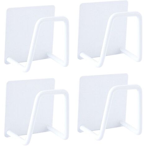 Sponge Holder, Self-adhesive Sponge Holder, No Drilling Kitchen Sponge Holder, Stainless Steel Sponge Holder, Waterproof and Rustproof White (4 Pieces)