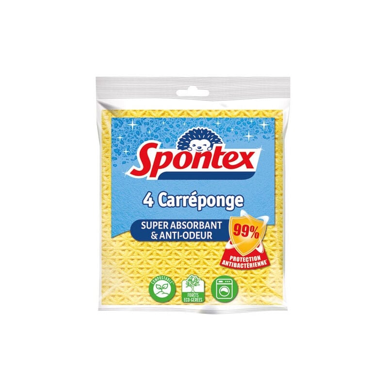 Spontex - Carre-eponge anti bacteries (lot de 4)